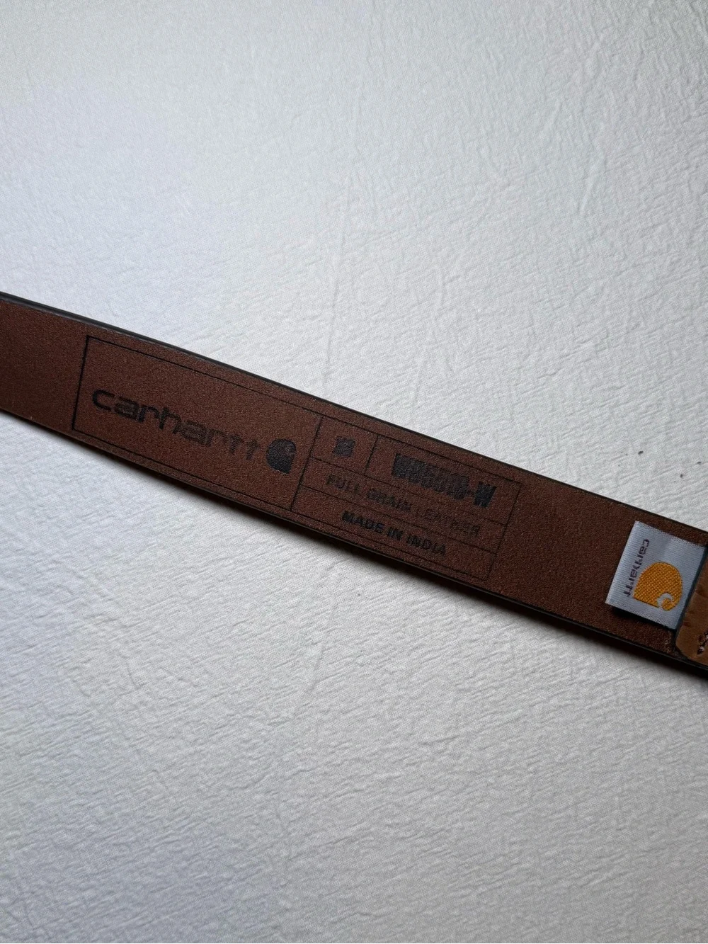 Carhartt Brown Leather Belt with Metal Buckle XS